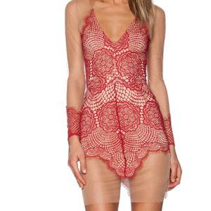 INSPIRED by For Love & Lemons Antigua Mini Red Dress Size XS